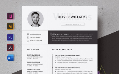 Monochrome CV Premium Resume Template