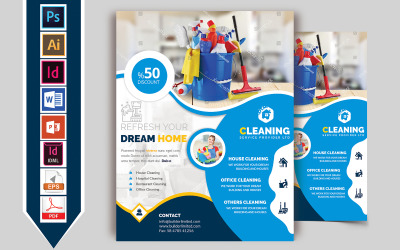 Service de nettoyage Flyer Vol-01 - Modèle d'identité d'entreprise