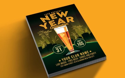 Fête de la bière de célébration du nouvel an - modèle d&amp;#39;identité d&amp;#39;entreprise