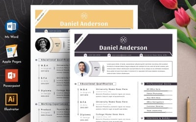 Clean &amp;amp; Professional Editable Ms Word Apple Pages Cv Resume Template