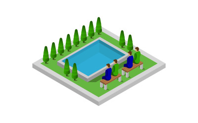 Isometric Pool On A White Background - Vector Image