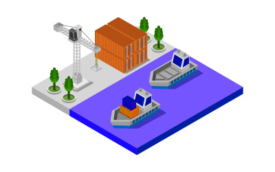 Isometrisk port - vektorbild