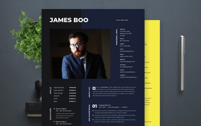 Luxusní Šablona pro životopis "James Boo | UI/UX Designer" #108347