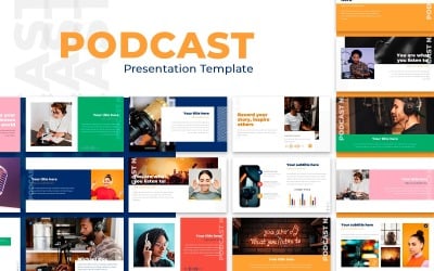 Podcast Sunumu PowerPoint şablonu
