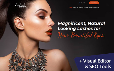 Template Moto CMS 3 Responsive #108328 "Eyelash Extension"
