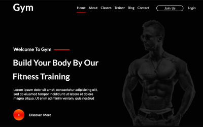 Gym En sida personlig PSD-mall