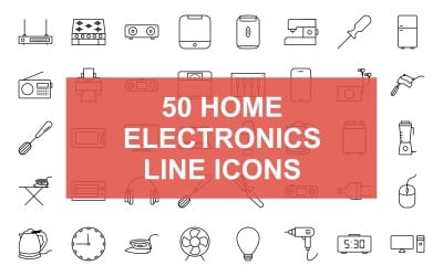 Home elektronische lijn zwarte pictogramserie