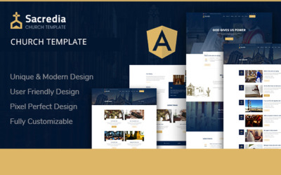 Sacredia | Plantilla de sitio web de iglesia y religión angular