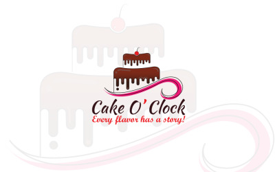 Modèle de logo de boulangerie de gâteau