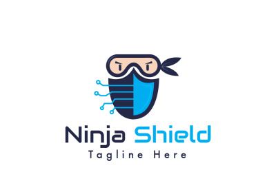 Modello di logo dello scudo di Ninja