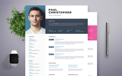 Paul Christopher | Modelo de currículo profissional para designer gráfico e web