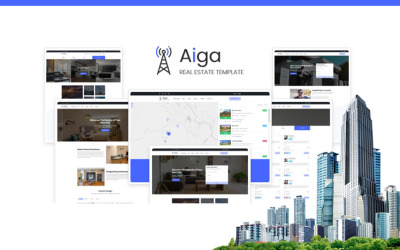 Responsywny szablon strony www Aiga - Real Estate HTML5 Website Template #108791