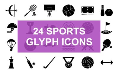 Sport Glyph Black Icon Set