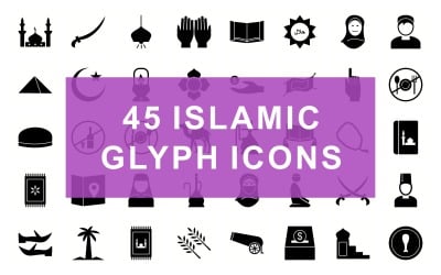 Icona del glifo islamico nero impostato