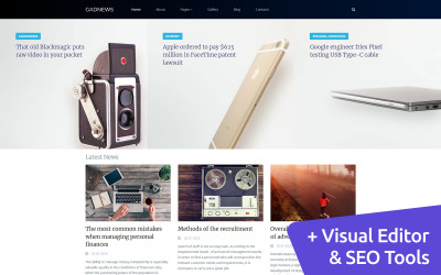 Responsywny szablon Moto CMS 3 Gadnews - Electronics Review #108854