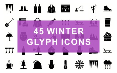 Winter Glyph Black Set-ikonen
