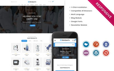Mediparts - Адаптивна тема WooCommerce у медичному магазині