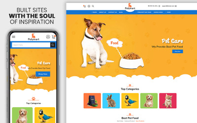 Reszponzív Petymart - The Pet & Animals Responsive Shopify sablon 108971