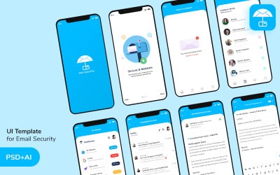 E-post säkerhetsapp mall UI-element