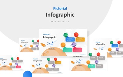 Modello PowerPoint di presentazione infografica pianeta e telescopio