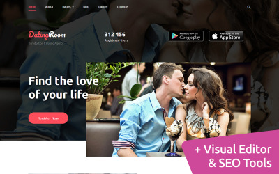 Plantilla Moto CMS 3 "Dating & Introduction Agencies" #109218