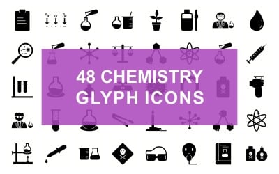 Icône de jeu de chimie glyphe noir