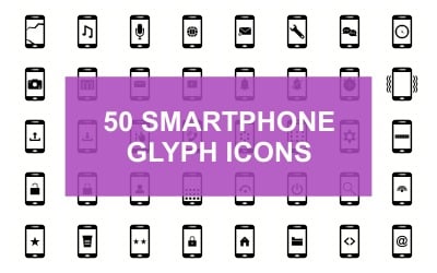 Icono de teléfono inteligente glifo negro