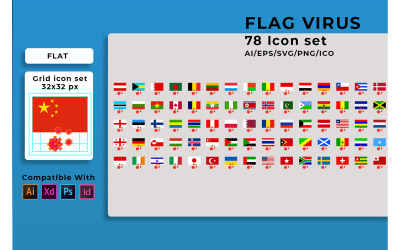 Corona Flag Country Set Icon