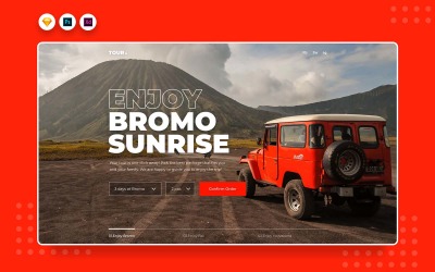 Daily.v2 Travel Tour Website Hero UI-elementen