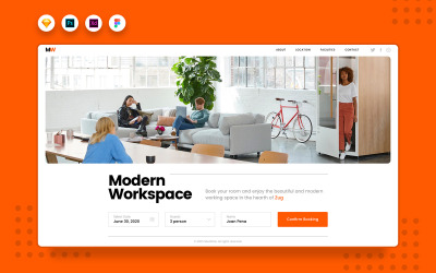 Daily.V4 Working Space Booking Website Landing UI elemek 109488