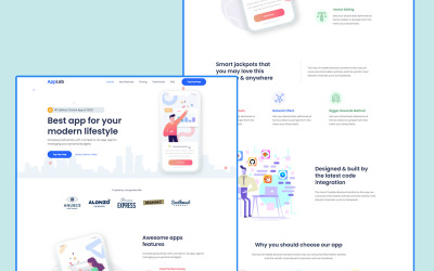 Responsive AppLab - App Html Landing Page Template Açılış Sayfası #109412