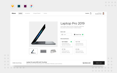 UI-Elemente namens "Daily.V8 Laptop Product Detail Page" #109496