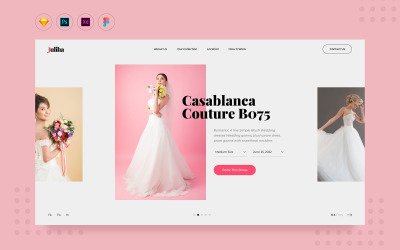 Daily.V11 Bridal Dress Rent Website Landing UI Elements #109501
