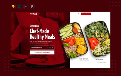 Daily.V14 Online dagelijkse catering UI-elementen van website bestellen
