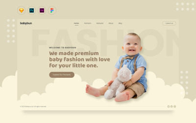 Daily.V18 - Baby eCommerce Fashion Web Landing UI Elements