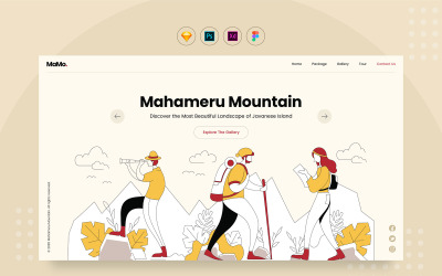 Daily.V32 - Entdecken Sie die Elemente der Hero-Benutzeroberfläche der Mountain Tour-Website