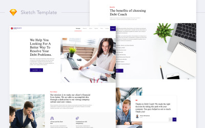 DebtCoach - Finance Debt Company Landing UI elemek 109530