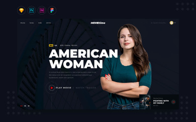 Elementy UI Daily.V17 MovieTime - Streaming Website #109504