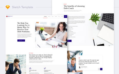 Elementy UI DebtCoach - Finance Debt Company Landing #109530