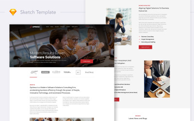 Elementy UI Optimus - Software Consulting Firm Website Landing #109515