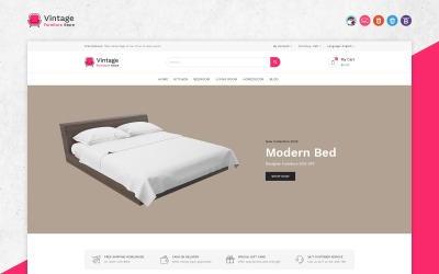Reszponzív Vintage Furniture PrestaShop sablon 109598