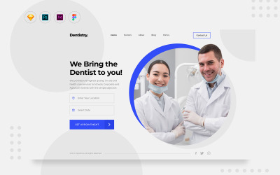 Tema Elementi UI #109503 "Daily Dentist Service Appointment Booking"