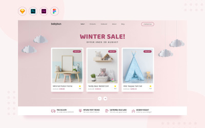 Template Elementi UI #109510 "Daily- Nursery & Kids Furniture Product Website"