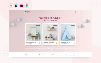 UI-Elemente namens "Daily- Nursery & Kids Furniture Product Website" #109510