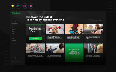 UI-Elemente namens "Daily.V23 - Technology Blog News Website" #109511