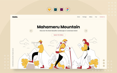 UI-Elemente namens "Daily.V32 - Discover Mountain Tour Website Hero" #109522