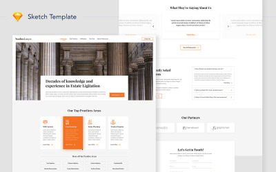 UI-Elemente namens "Starbus Lawyer Website Landing Sketch Template" #109524