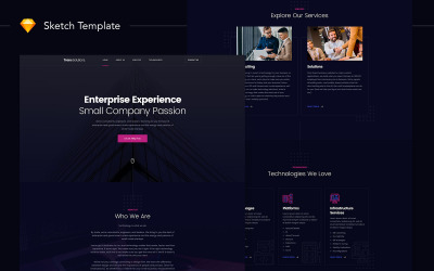 UI-Elemente namens "Trans Solutions Web Development Agency UI Sketch" #109528