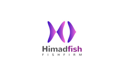 Modèle de logo de pêche lettre H