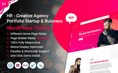 RH - Tema WordPress de negócios para startup de portfólio de agência criativa